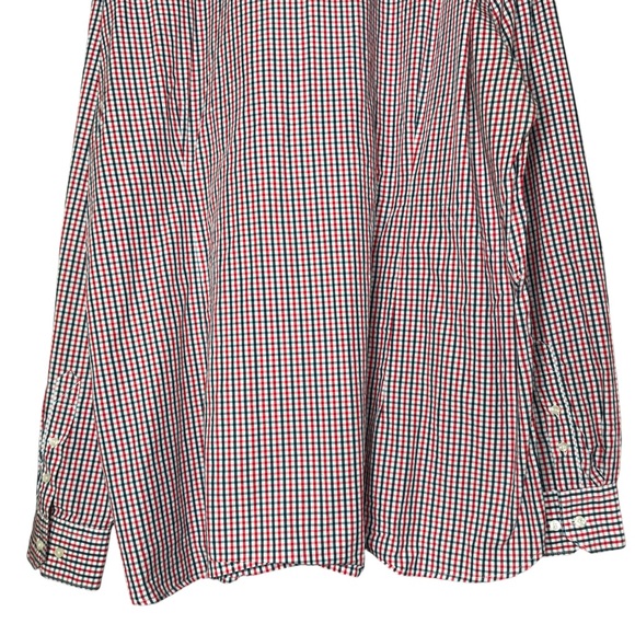 Barbour Check Collared Button Down Shirt Cotton Red Blue Long Sleeve Men's XXL - Picture 10 of 12